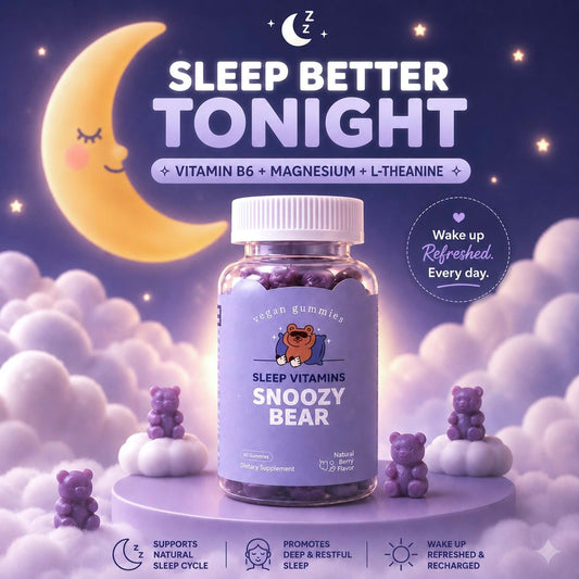 [NORMAL PACK] Snoozy Bear Sleep Vitamins (60 tablets) - Vegan Gummies