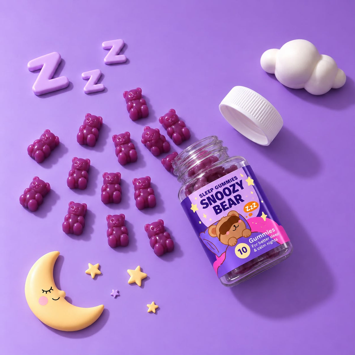 [TRAVEL PACK] Snoozy Bear Sleep Vitamins (10 Gummies) - Vegan Gummies